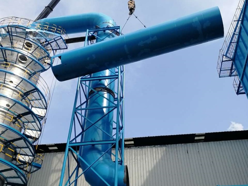 玻璃行業(yè)煙氣脫硫施工現(xiàn)場(chǎng)